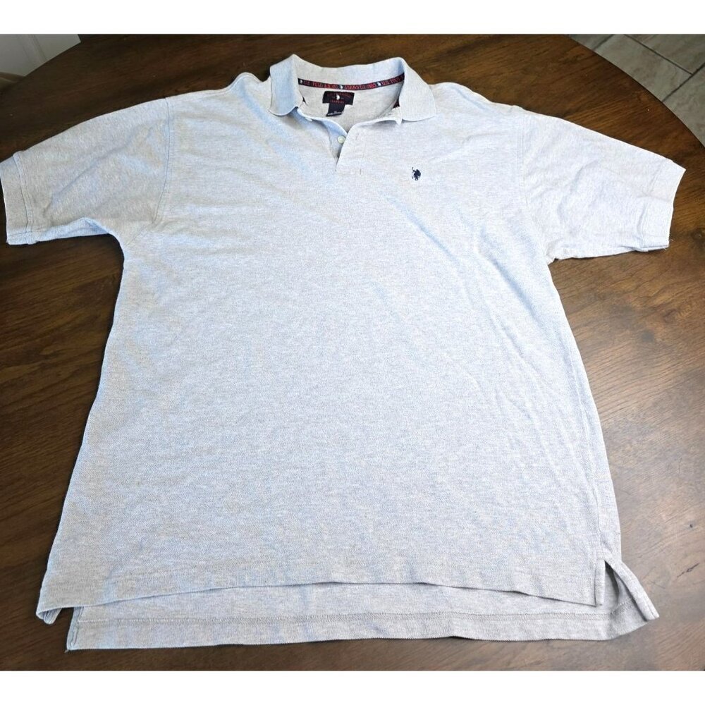 U.S. Polo Assn. Mens Gray Polo Shirt XL 100% Cotton Short Sleeve Embroidered Log